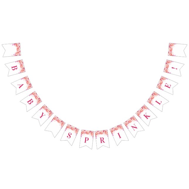 Blommor för vattenfärg för babystänkbaner rosa vimplar (Alla)