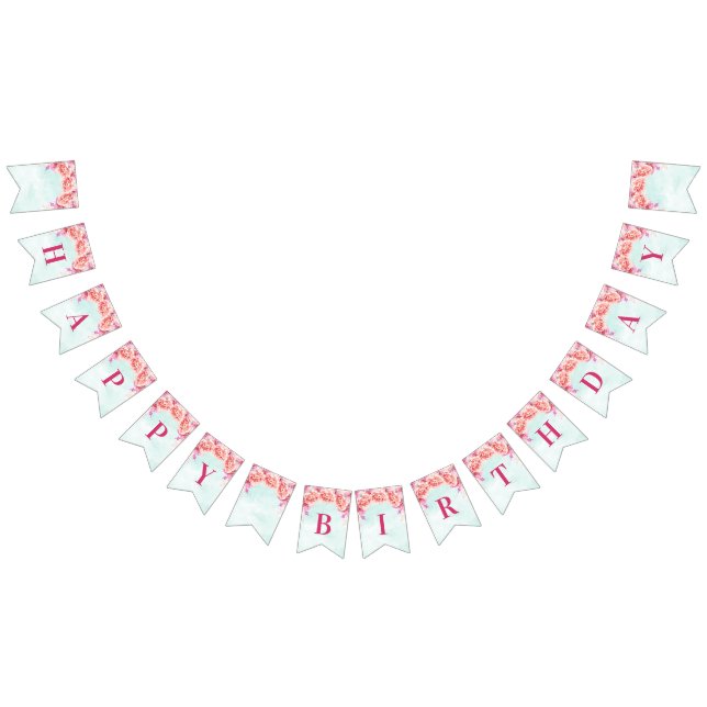 Blommor för vattenfärg för grattis på vimplar (Alla)