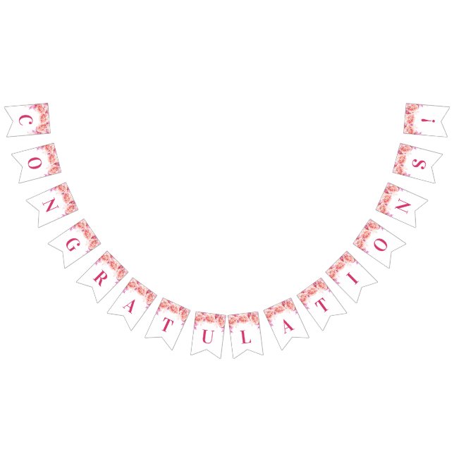 Blommor för vattenfärg för grattisbaner rosa vimplar (Alla)