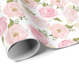 Blommor för vintageblommigt flickaktigt presentpapper