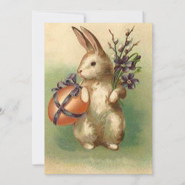 Blommor för vintagepåskharepåskägg julkort