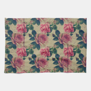 Blommor för vintageVictorianrosor Kökshandduk