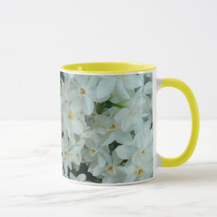 Blommor för vit för Paperwhite pingstlilja delikat Mugg