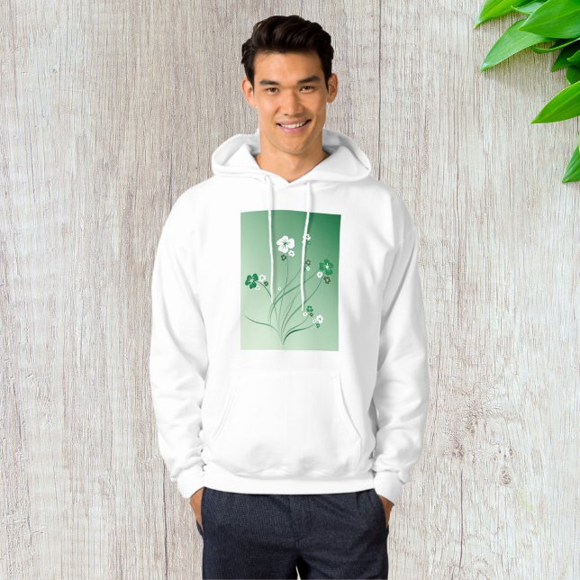 Blommor för vit och Grönt Hoodie (Skapare uppladdad)