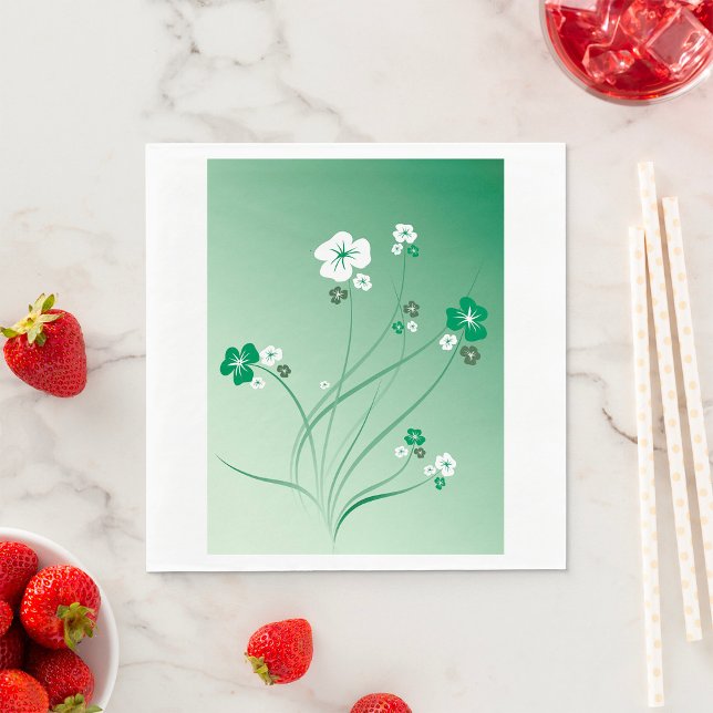 Blommor för vit och Grönt Pappersservett (Skapare uppladdad)