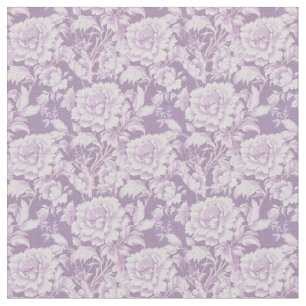 Blommor för vit/violett Ro Tyg