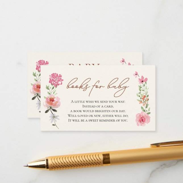Blommor Förlossningsfest bokförfrågan Baby in Bloo Tilläggskort (Fram/Back In Situ)