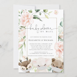 blommor från baby djur, babyskor efter post inbjudningar