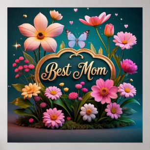 Blommor från Bevalt glam mors dag Poster