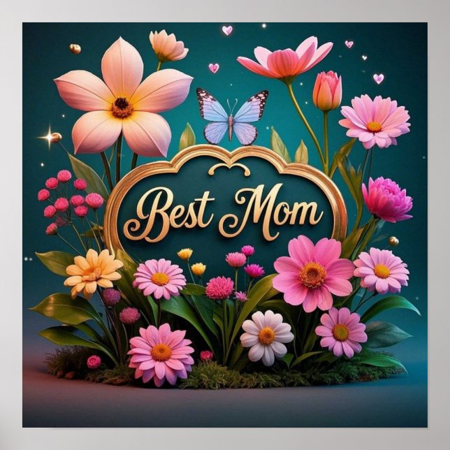 Blommor från Bevalt glam mors dag Poster (Framsidan)