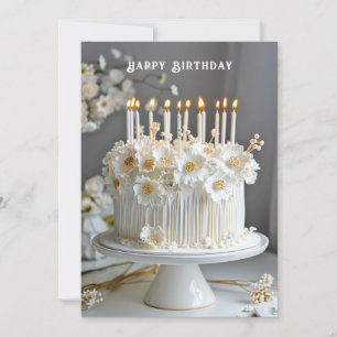 Blommor från Birthday Cake White och Guld Kort