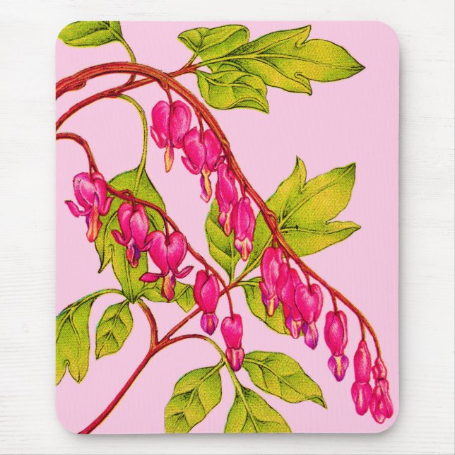 blommor från blödarhjärtan musmatta (Framsidan)