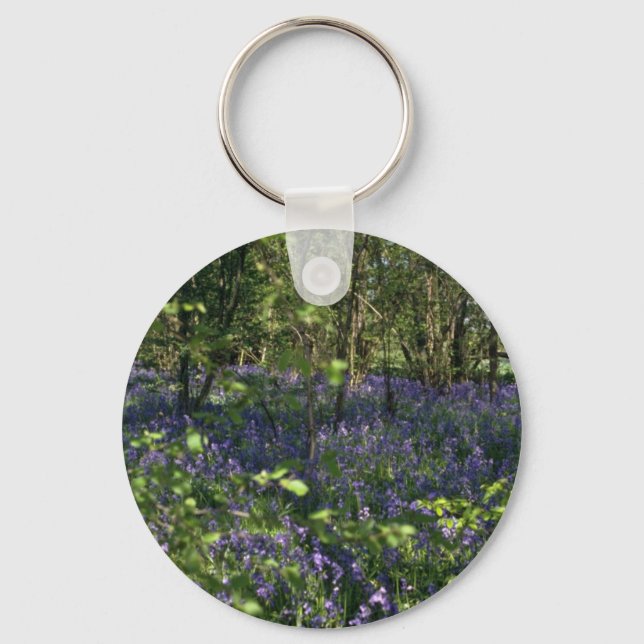 Blommor från Bluebell Skogen Nyckelring (Framsida)