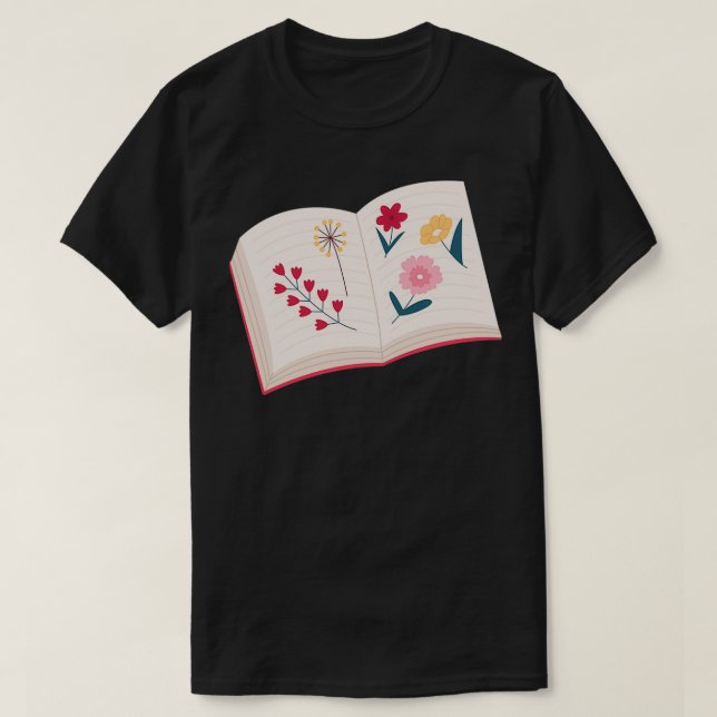 Blommor från Bok som odlas från Boo T Shirt (Design framsida)