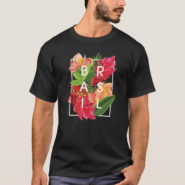 Blommor från Brasilien Ord Art - brasilianska Prid T Shirt (Framsida)