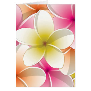 Blommor från Bright Frangipani/Plumeria Hälsningskort