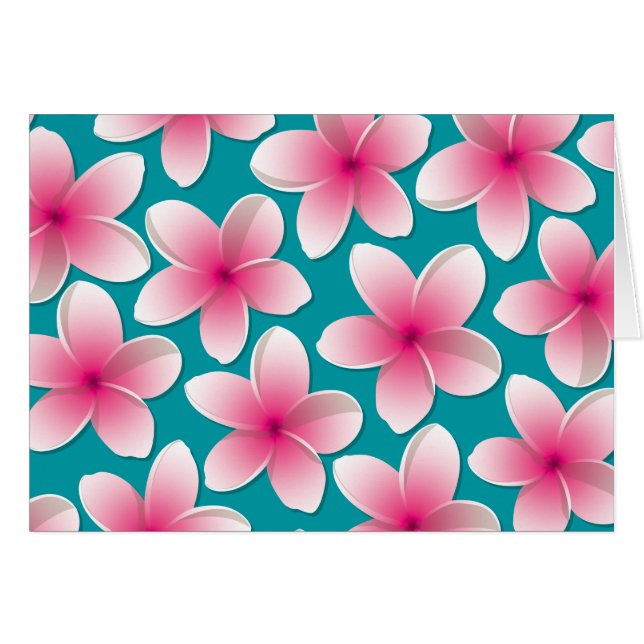 Blommor från Bright Frangipani/Plumeria Hälsningskort (Framsidan Horizontal)