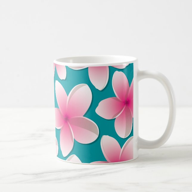 Blommor från Bright Frangipani/Plumeria Kaffemugg (Höger)