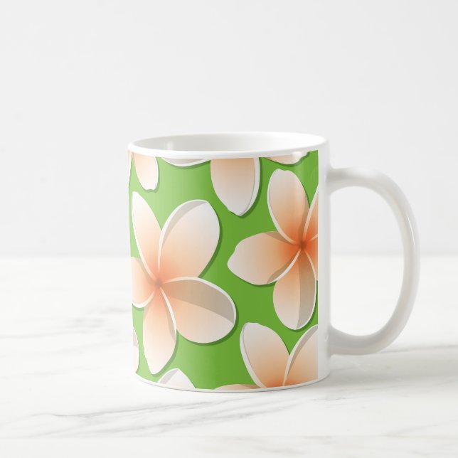 Blommor från Bright Frangipani/Plumeria Kaffemugg (Höger)