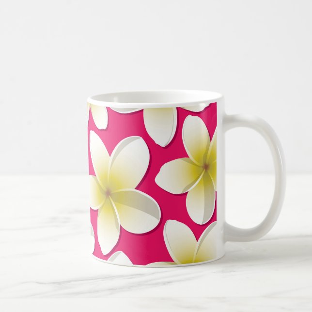 Blommor från Bright Frangipani/Plumeria Kaffemugg (Höger)