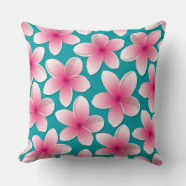 Blommor från Bright Frangipani/Plumeria Kudde