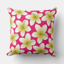 Blommor från Bright Frangipani/Plumeria Kudde