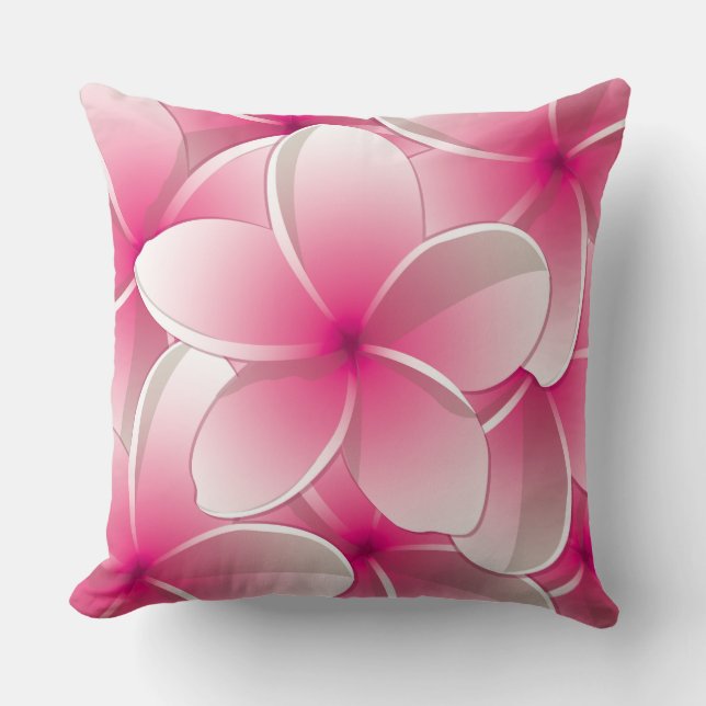 Blommor från Bright Frangipani/Plumeria Kudde (Framsida)