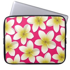 Blommor från Bright Frangipani/Plumeria Laptop Fodral