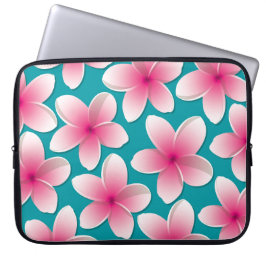 Blommor från Bright Frangipani/Plumeria Laptop Sleeve