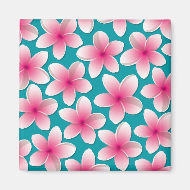 Blommor från Bright Frangipani/Plumeria Magnet (Framsidan)