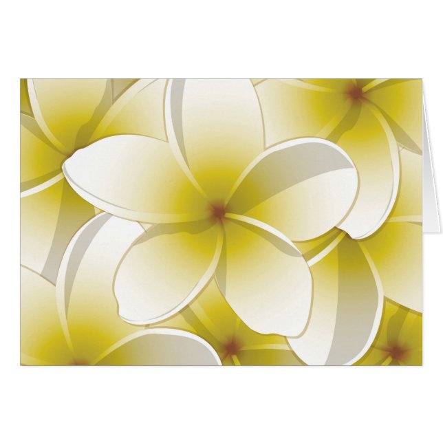 Blommor från Bright Frangipani/Plumeria OBS Kort (Framsidan Horizontal)