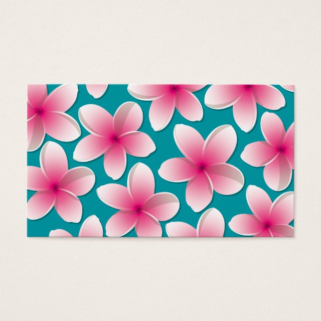 Blommor från Bright Frangipani/Plumeria Visitkort (Framsidan)