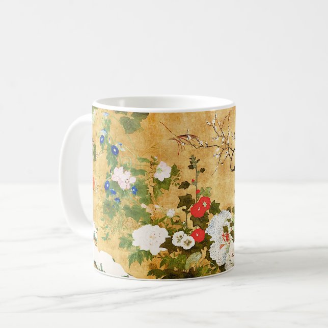 Blommor från de fyra årstiderna, Saito Ippo, Asian Kaffemugg (Framsida vänster)