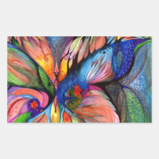 Blommor från drömland rektangulärt klistermärke