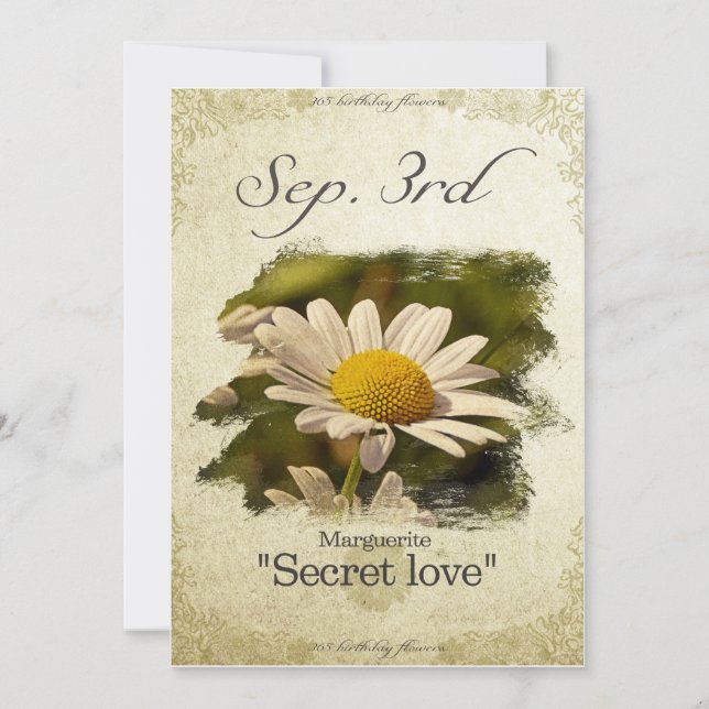 Blommor från födelsedagen den 3 september kort (Framsida)