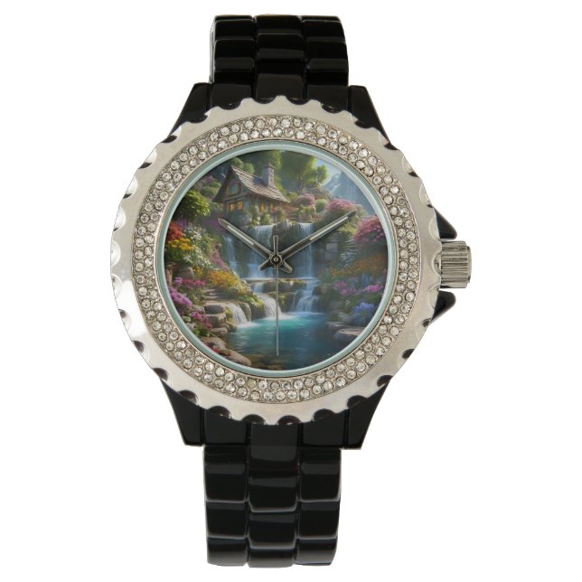 Blommor från fredliga bergshytter armbandsur (Framsida)