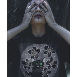 Blommor från Goth cat whimsigoth svarta katter T Shirt