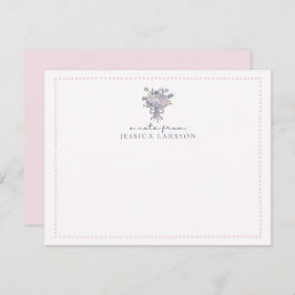 Blommor från hand plockade, prickade ram en anteck inbjudningar