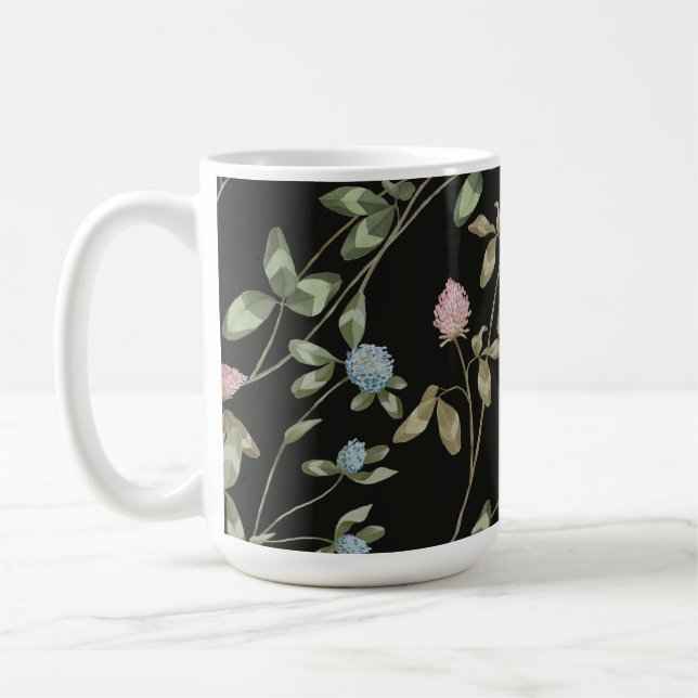 Blommor från klöver skriver ut land house kaffemugg (Vänster)