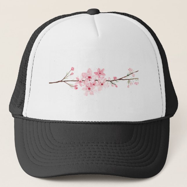 Blommor från körsbärsblommor blommar keps (Framsida)