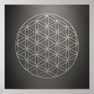 Blommor från Life Grått Pewter Poster