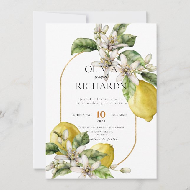 Blommor från Medelhavsregionen (italiensk Positano Inbjudningar (Framsida)