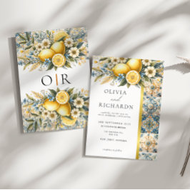 Blommor från Medelhavsregionen (italiensk Positano Inbjudningar