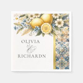 Blommor från Medelhavsregionen (italiensk Positano Pappersservett