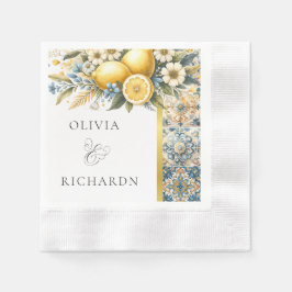 Blommor från Medelhavsregionen (italiensk Positano Pappersservett