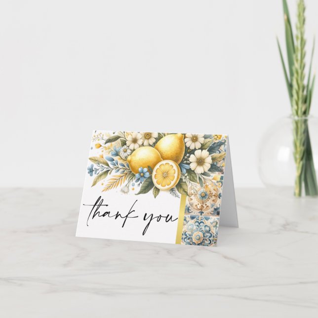 Blommor från Medelhavsregionen (italiensk Positano Tack Kort (Framsida)