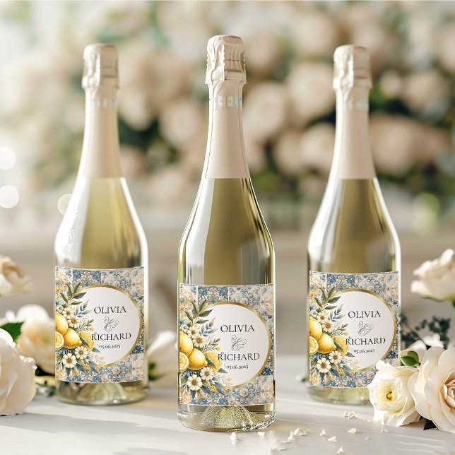 Blommor från Medelhavsregionen (italiensk Positano Vinflaska Etikett (Skapare uppladdad)