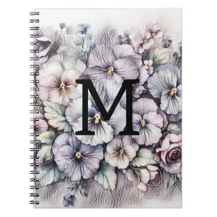Blommor från Monogram blommigt teckning rosa  Anteckningsbok