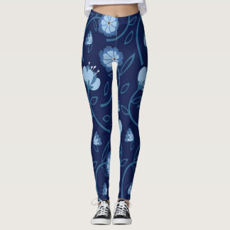 Blommor från mönster leggings