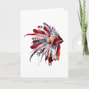 Blommor från Native indian ger silhoutte Kort